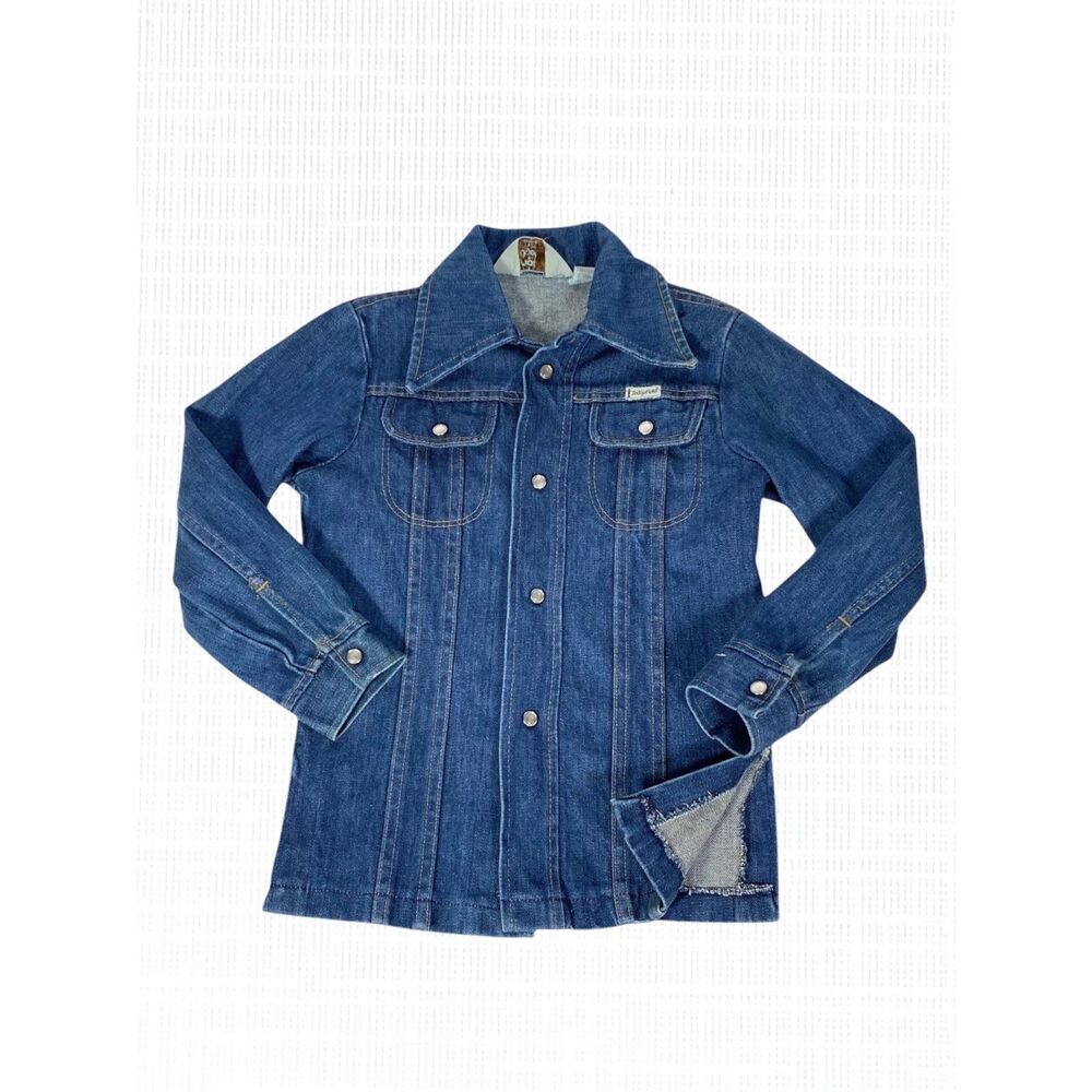 VTG Do-Nothing Sedgefield Boys Jacket 10 Blue Trucker Denim Jean Pearl Snap Kids